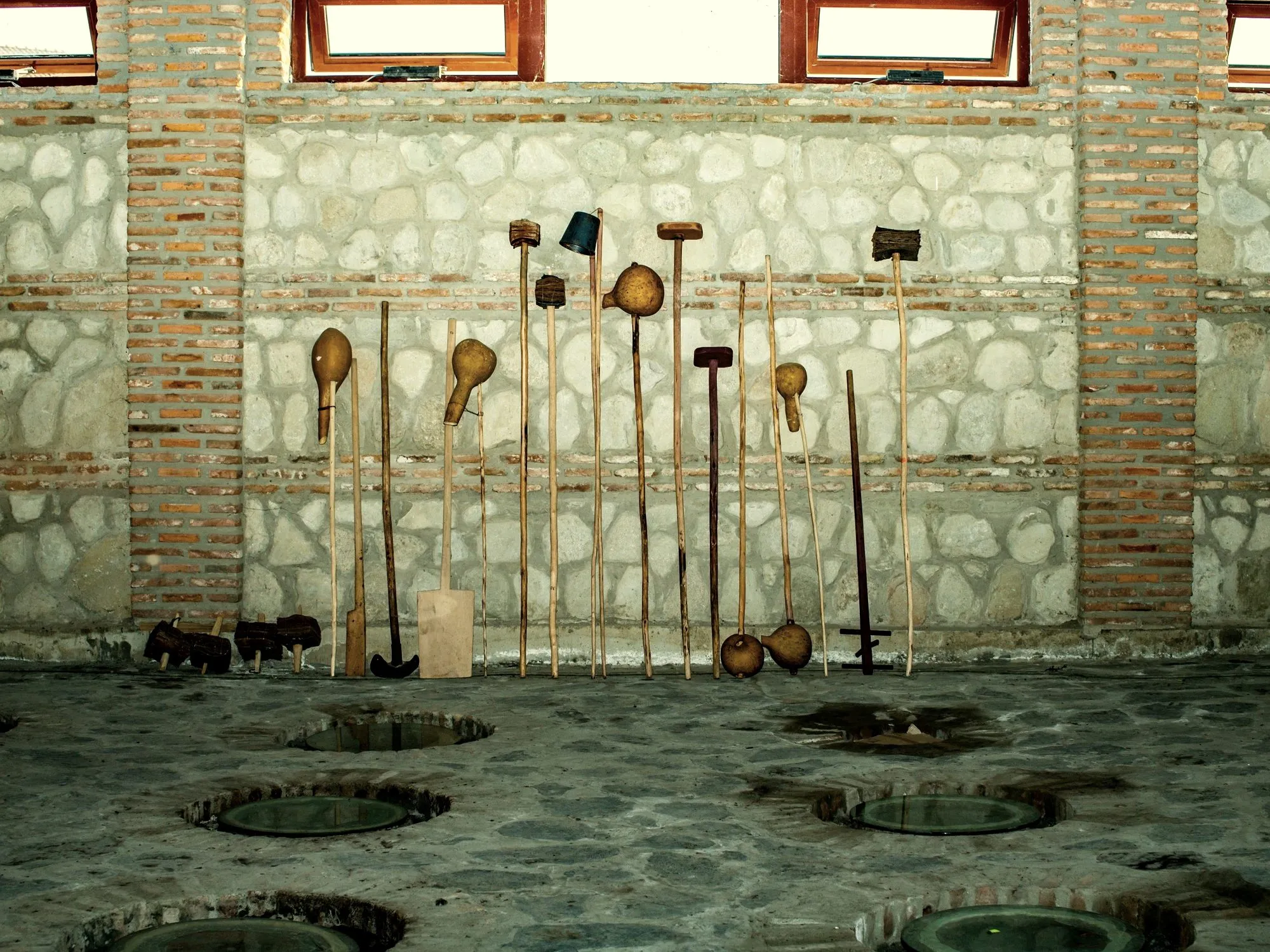 The marani, with qvevri set into the stone floor